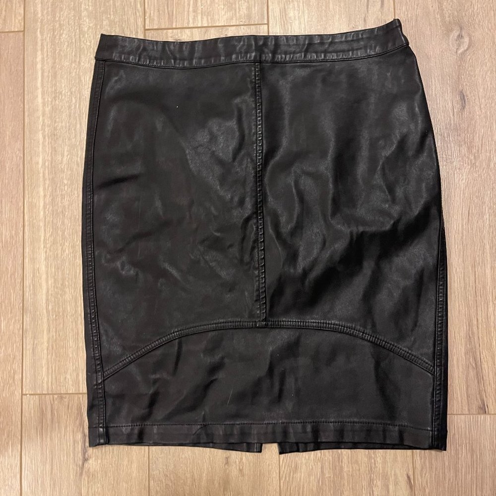 Black Leather Pencil Skirt Size 8